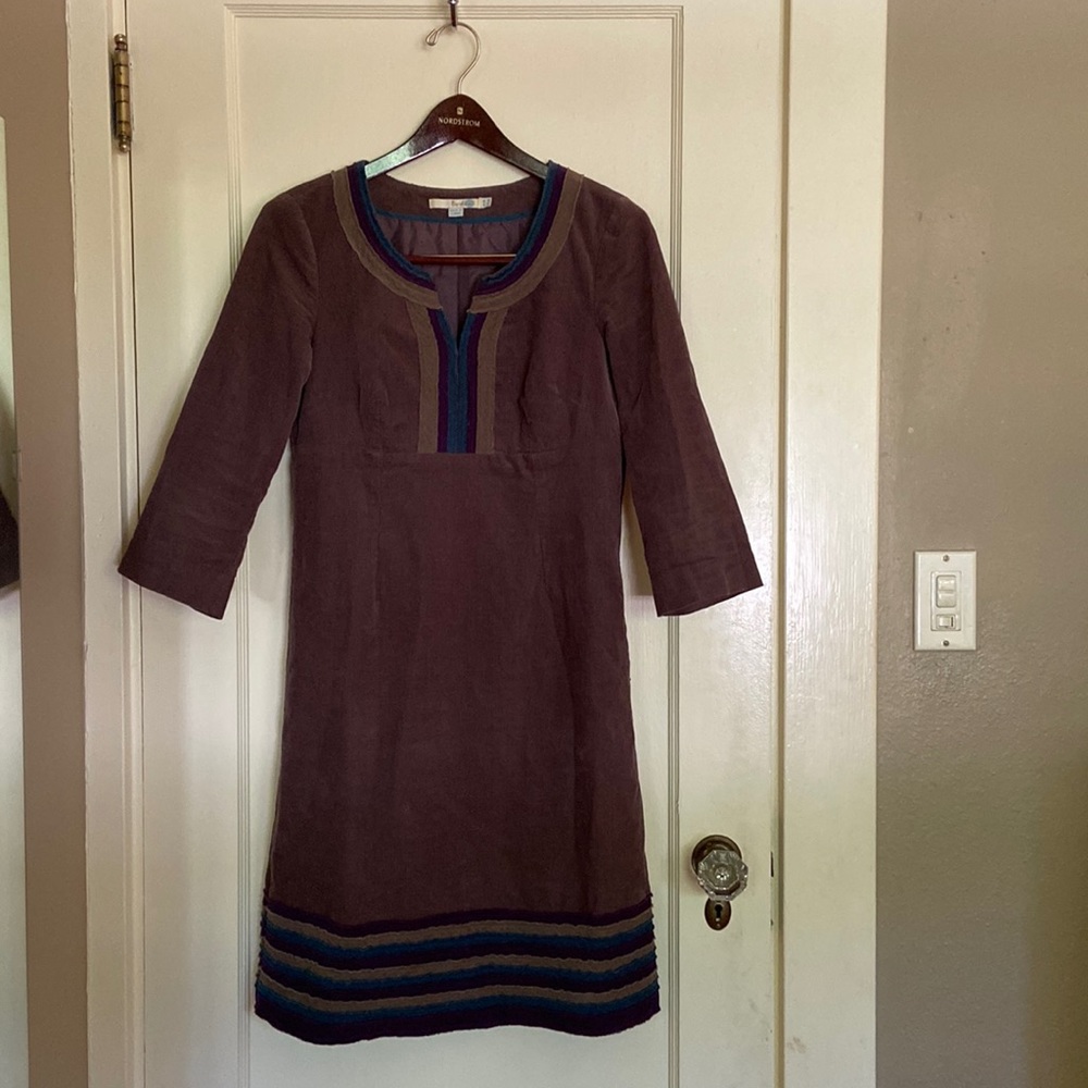 Biden Plum Corduroy lined dress, size US 4R.